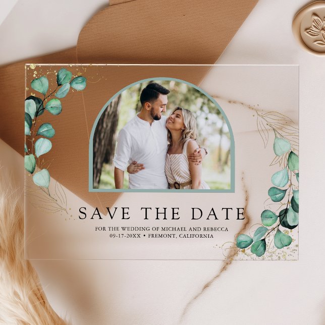 Eucalyptus Arch Photo Wedding Save the Date (Creator Uploaded)