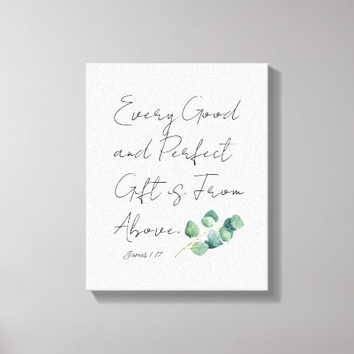 Eucalyptus Baby Girl Nursery Scripture Canvas