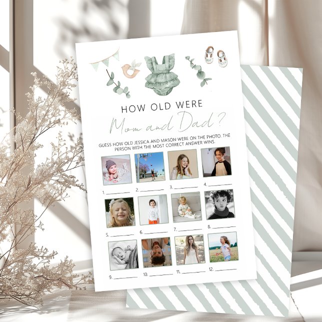 Eucalyptus Baby Girl Shower How Old Mom Dad Game (Creator Uploaded)