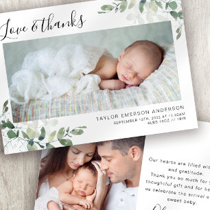 Eucalyptus Baby Photo Announcement