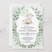 Eucalyptus Baby Sheep Little Lamb Neutral Shower Invitation (Front)