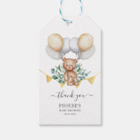 Eucalyptus Baby Shower Bearly Wait Bear Gift Tags