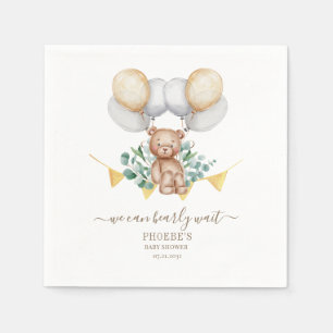 Eucalyptus Baby Shower Bearly Wait Bear Napkins