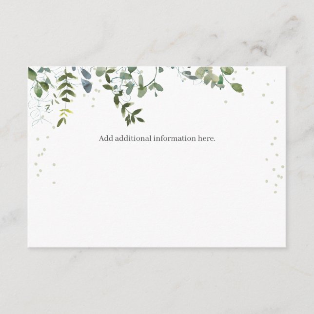 Eucalyptus Baby Shower Enclosure Card (Front)