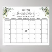 EVERLEIGH Guess the Arrival Date Baby Shower 16x20 Foam Board