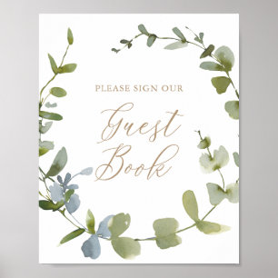 Eucalyptus Baby Shower Guest Book Sign