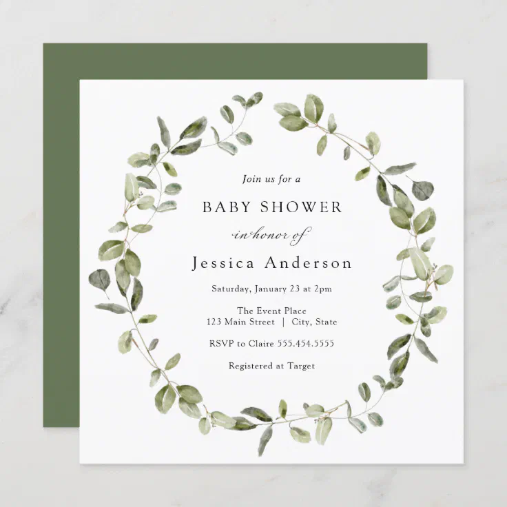 Eucalyptus Baby Shower Invitation | Zazzle