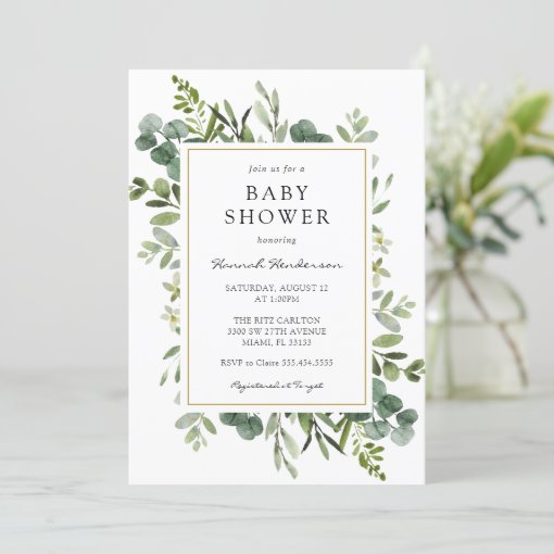 Eucalyptus Baby Shower Invitation | Zazzle