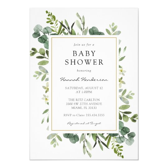 Eucalyptus Baby Shower Invitation | Zazzle.com