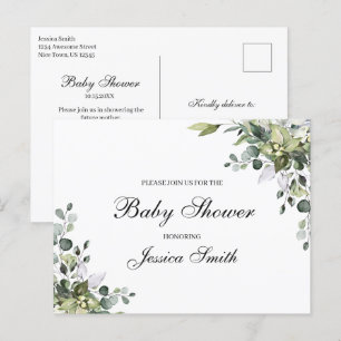 Eucalyptus Baby Shower Invitation Postcard