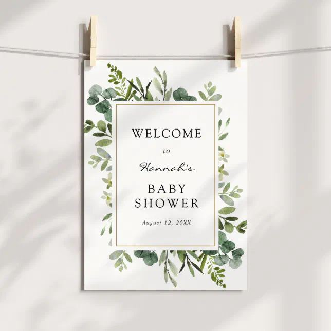 Eucalyptus Baby Shower Welcome Sign 