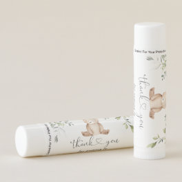 Eucalyptus bear baby shower favors lip balm