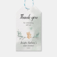 Eucalyptus Bear Baby Shower Gift Tags