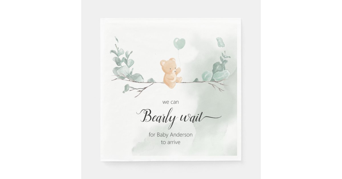 Eucalyptus Bear Baby Shower Napkins Zazzle