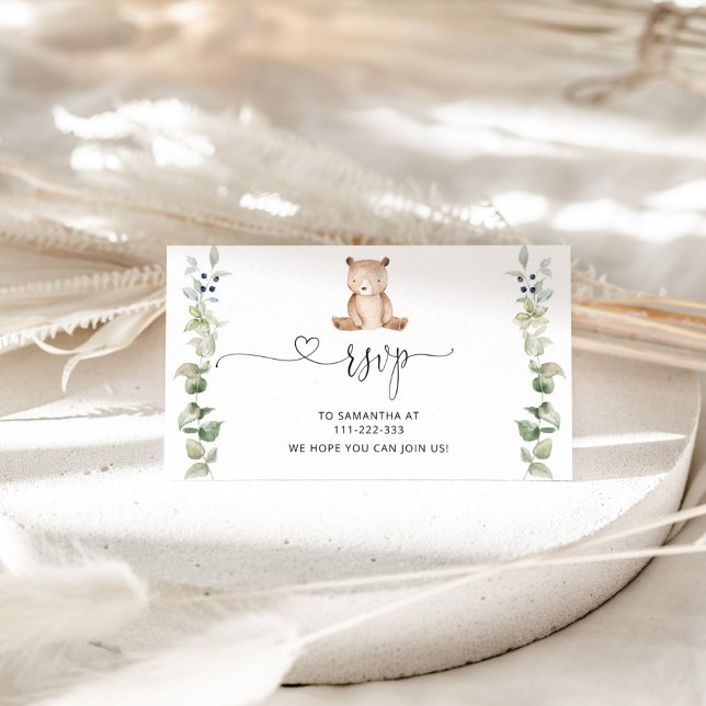 Eucalyptus bear RSVP enclosure card (Creator Uploaded)