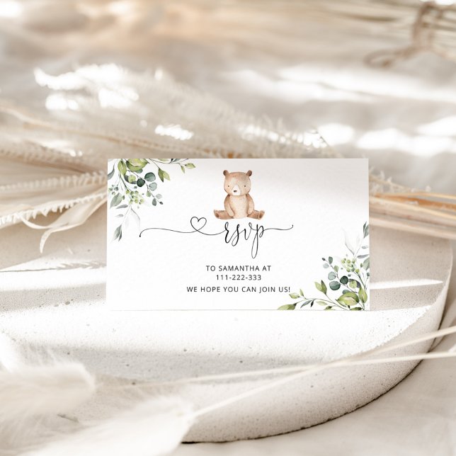 Eucalyptus bear RSVP enclosure card (Creator Uploaded)