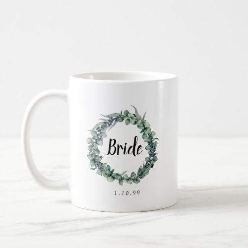 Eucalyptus Berry Wreath Botanical Bride Coffee Mug