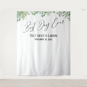 Eucalyptus Best Day Ever Photo Backdrop