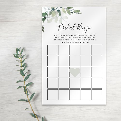 Eucalyptus Bingo Bridal Shower Game