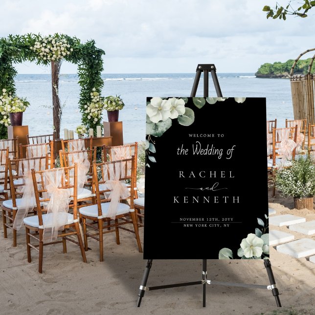 Eucalyptus Black & White Minimalist Wedding Sign (Creator Uploaded)