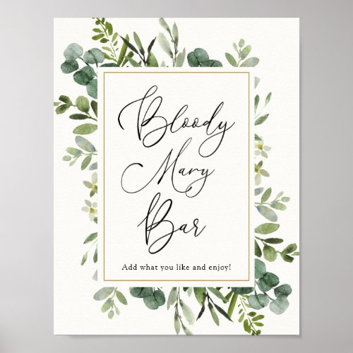 Eucalyptus Bloody Mary Bar Sign