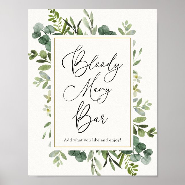 Eucalyptus Bloody Mary Bar Sign (Front)