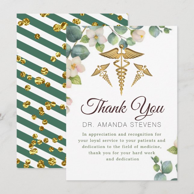 Eucalyptus Bloom Doctor | Nurse Thank You Card (Front/Back)