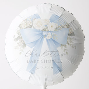 Eucalyptus Blue Bow Baby Boy Baptism Balloon
