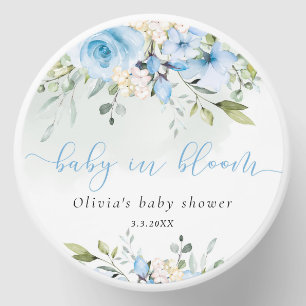 Eucalyptus blue floral baby in bloom baby shower mini candle favors