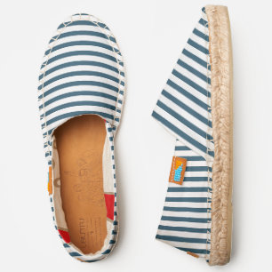 Eucalyptus Blue White Stripes Fashion Chic Slip On Espadrilles