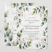 Eucalyptus Blush Alcohol Ink Wedding