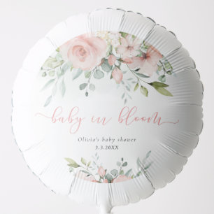 Eucalyptus blush floral baby in bloom baby shower balloon