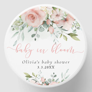 Eucalyptus blush floral baby in bloom baby shower mini candle favors