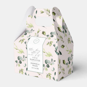 Eucalyptus Blush Pink Hangover Kit Wedding Party Favor Boxes