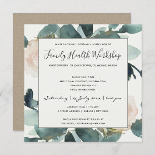 EUCALYPTUS BLUSH ROSE FOLIAGE WORKSHOP EVENT INVITATION