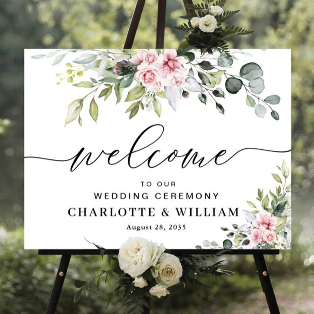Eucalyptus Blush Wedding Ceremony Poster (Creator Uploaded)