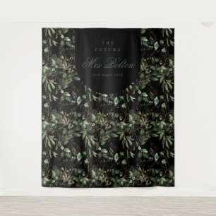 Eucalyptus Boho Arch Black Bridal Shower Backdrop