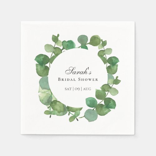 Eucalyptus Boho Greenery Floral Bridal Shower Napkins