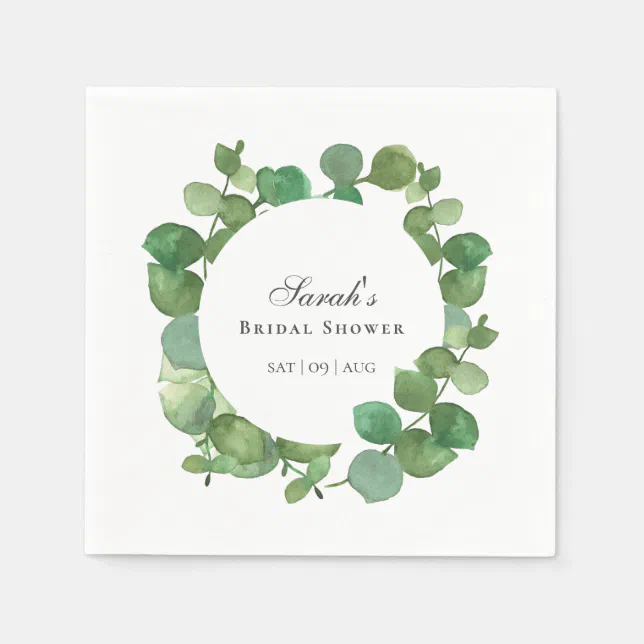 Eucalyptus Boho Greenery Floral Bridal Shower Napkins Zazzle