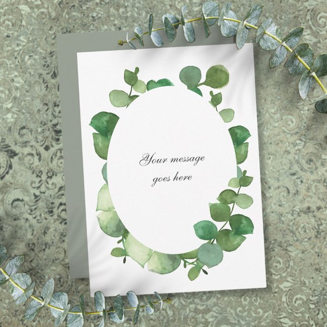 Eucalyptus Boho Greenery Personalized Message Thank You Card (Eucalyptus Boho Greenery Personalized Message Thank You Card)