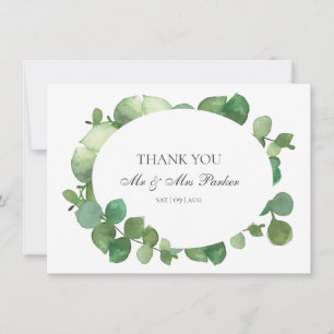 Eucalyptus Boho Greenery Wedding Thank You Card