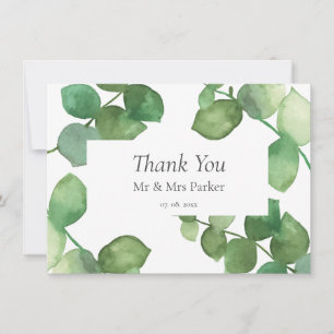 Eucalyptus Boho Greenery Wedding Thank You Card