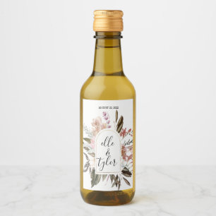 Eucalyptus Boho Modern Custom Wedding Wine Label
