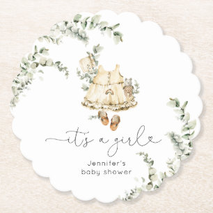 Eucalyptus boho nursery clothes baby shower paper coaster