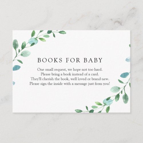 Eucalyptus Books for Baby Enclosure Card