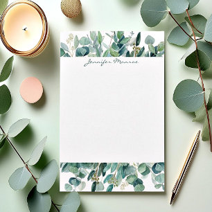 Eucalyptus border personalized stationery