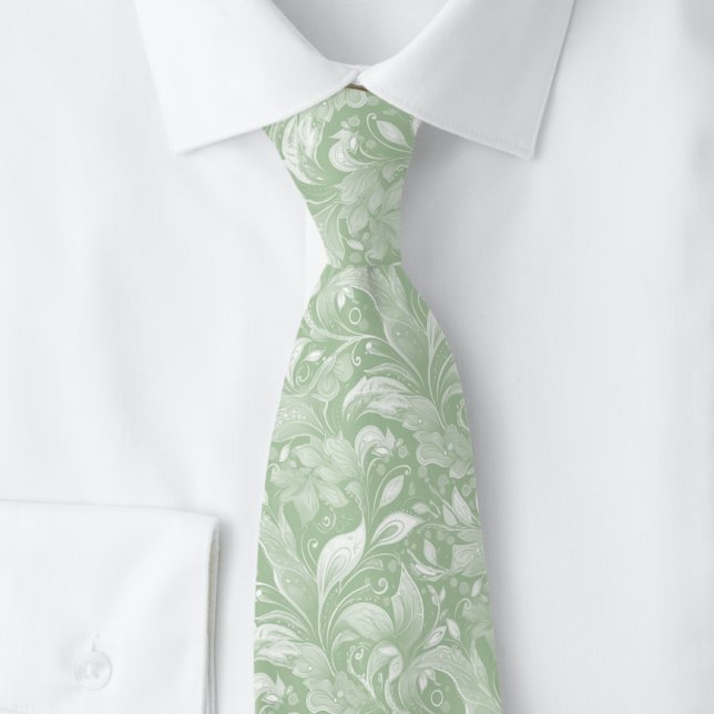 Eucalyptus Botanical Batik Neck Tie (Creator Uploaded)