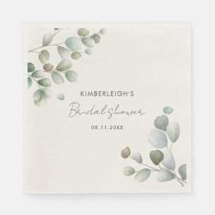 Eucalyptus Botanical Bridal Shower Paper Napkins