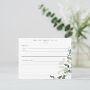Eucalyptus Botanical Bridal Shower Recipe Cards