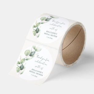 Eucalyptus Botanical Bridal Shower Thank You Classic Round Sticker